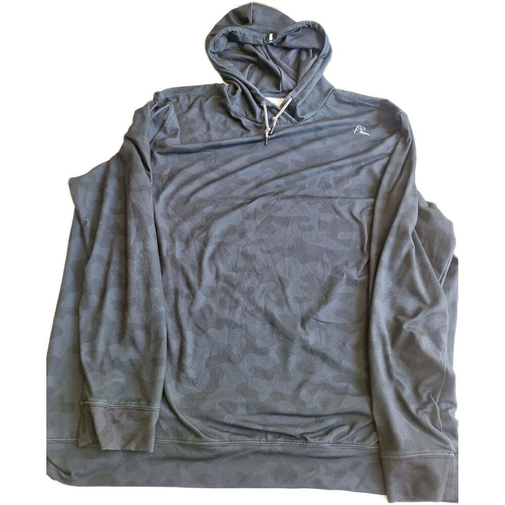 Rhoback Men's Hesi Hoodie 3XL Black Gray Camo Print Lightweight Pullover Active